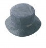 Barbour waxed cotton sports hat old style navy blue shown with yellow embroidery and high crown