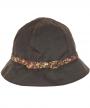 Barbour Ladies Wax Cloche Hat with Liberty Print trim LHA0135OL11 Olive