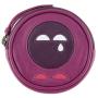 Ella Yoshi Applique Coin Purse in berry plum and white leather Y1727