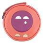 Ella Yoshi Applique Coin Purse in flamingo, purple and cream leather Y1727