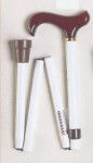 folding derby walking stick white