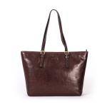 Gianni Conti Leather Zip Top Shoulder Tote Bag 9403180