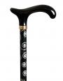 Glitterati Silver Fireworks adjustable derby handled walking cane 4642C close up