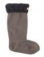 Hunter Cable Cuff Fleece Wellington Socks W23766 charcoal