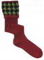 Hunter Crazy Hand Knitted Top Socks for Adults S23676 (red with green and lime top shown)