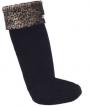 Hunter Fleece Welly Sock in Leopard skin and black for Adults S23660