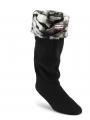 Hunter Fleece Welly Sock in White Tiger stripe and black for Adults S23660