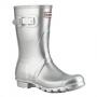 Hunter Original Wellington Boot Short Metallic W23704 Silver