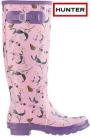 Hunter RHS Original Wellington Boot Sweetpea with Butterflies design W23605 SWEETPEA