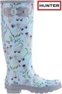 Hunter RHS Original Wellington Boot Thistle and Forget-me-not design W23605