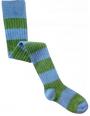 Hunter Striped Over The Knee Cashmere Socks for Adults S23677 (peagreen and turquoise shown)