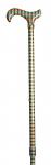 Ladies Fashion Derby Walking Stick in green check 4641B