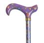 Ladies Tea Party Extending Derby Walking Cane purple floral 4097H