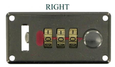 Large 3 Dial Combination Lock Right