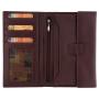 1642 Men's Long Leather Jacket Wallet 238417 brown open