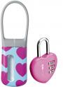 My Case Luggage Tag and Lock Set - blue with pink hearts
