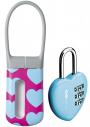 My Case Luggage Tag and Lock Set - pink with blue hearts