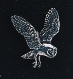 pewter barn owl badge