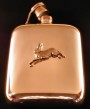 pewter captive lid flask with hare motif