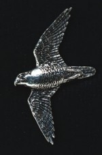 pewter peregrine falcon badge