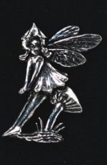 pewter sitting fairy badge