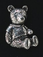 pewter teddy bear badge