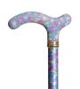 Slimline Extending Chelsea Walking Cane pale blue floral 4099C