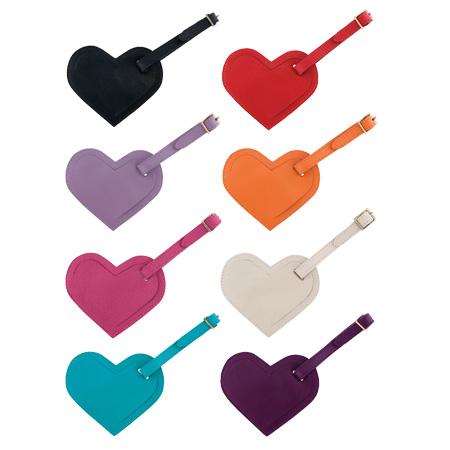 Sophia Heart Shaped Leather Luggage Tag by Yoshi YLT1 colour range