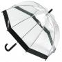 Transparent umbrella with black border BLK8903 open