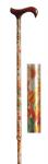 Value Adjustable Walking Stick - Cream Autumnal Pattern 4683D