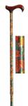 Value Adjustable Walking Stick - Green Autumnal Pattern 4683C