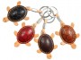 vegetale leather turtle motif key ring