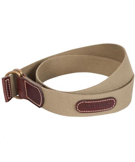 Barbour Leather and Webbing Belt in Camel
