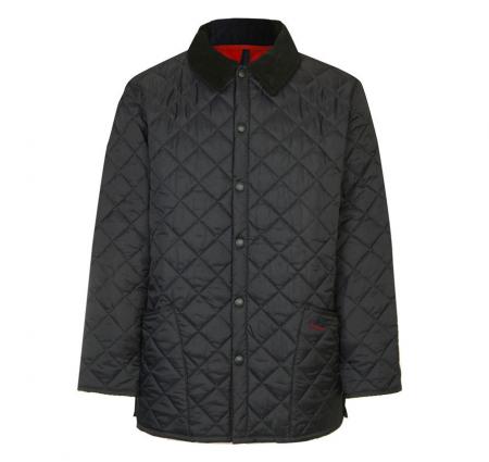 Barbour Liddesdale Jacket Black with Red Lining MQU0001BK51