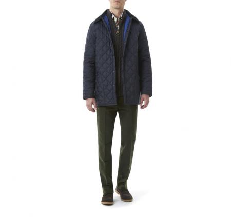 Barbour Liddesdale Jacket in Navy with Atlantic Blue Lining MQU0001NY92