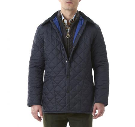 Barbour Liddesdale Jacket in Navy with Atlantic Blue Lining MQU0001NY92