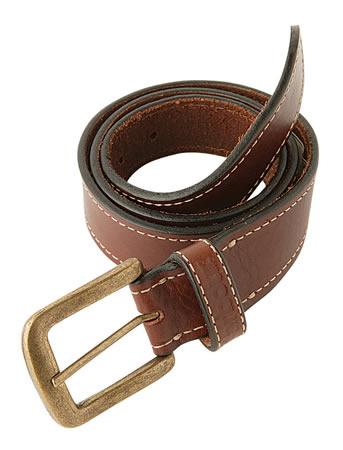 Barbour Stitched Leather Belt MAC0005BR11 WAS B9048
