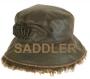 Barbour Valerie Ladies Waxed Cotton Hat with Tweed Trim and Faux Fur Olive