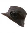 Barbour Valerie Ladies Waxed Cotton Hat with Velvet Rose Trim in rustic brown
