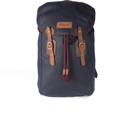 Barbour Wax Leather Backpack in Navy blue