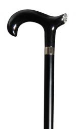 Black Contemporary Crutch Cane with Swarovski Crystal set face