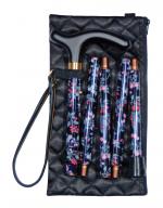 In Stock:
Yes
Black Floral Folding Walking Stick with Quilted Bag