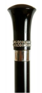 Black Milord Formal Cane Decorated with Swarovski Crystals