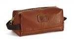 Brady Leather Wash Bag in tan