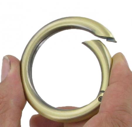 Brass, Antique Brass or Chrome Spring Gate Ring 66mm CR5