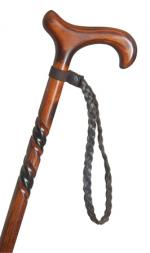 Brown Leather Plaited Wrist Loop For Walking Sticks