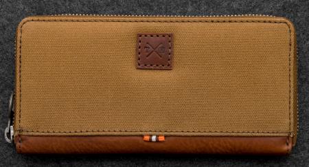 Chukka Leather and Waxed Canvas Purse in Tan