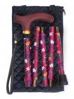 In Stock:
Yes
Claret Floral Folding Walking Stick - Quilted Bag