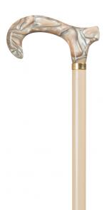 Derby Handled Walking Cane with Champagne Pearlised Handle