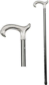 Height adjustable chrome Derby Walking Cane
